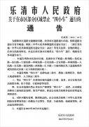 乐清市人民政府关于在市区部分区域禁止“四小车”通行的的通告