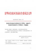 金东区食品安全委员会关于印发《2020年金东区食品安全工作要点》的通知